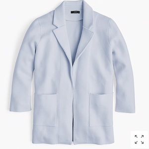 JCrew Sophie Open-Front Sweater-Blazer Baby Blue